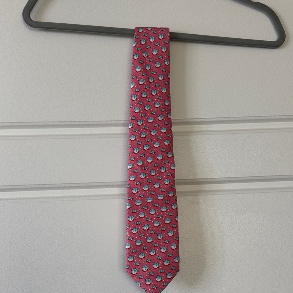 Vineyard Vines Pink Patterned Men's Silk Tie